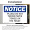 Signmission Please Do Not Throw Paper Towels In The Toilet, 7 in W x Rectangle, Vinyl Decal OS-2PACK-NS-D-57-L-17424 - alternate 3